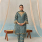 NURA - Teal Blue Chanderi Suit Set