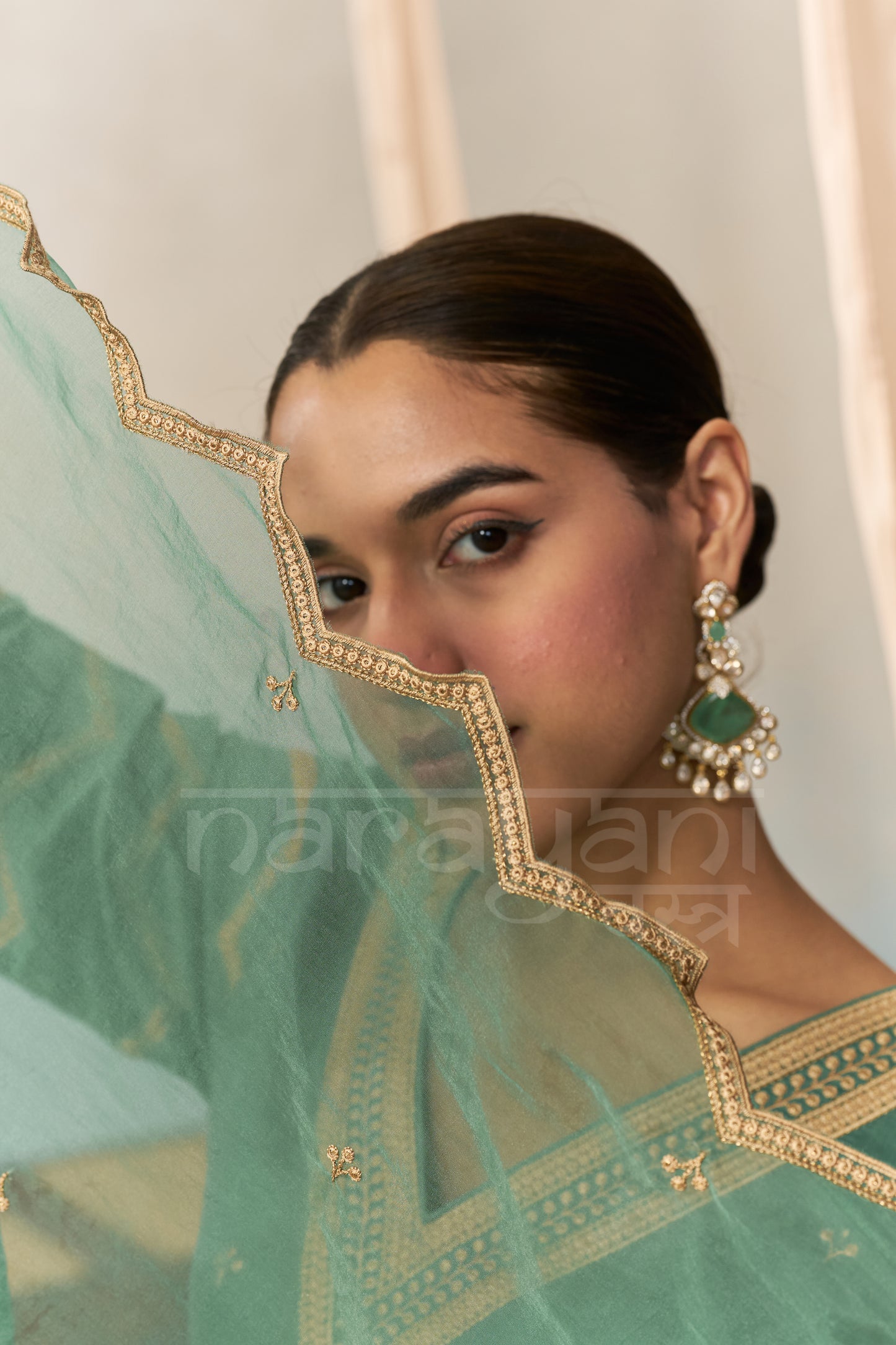 KAIRA - Emerald Green Chanderi Suit Set