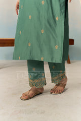AMEERA - Emerald Green Chanderi Suit Set