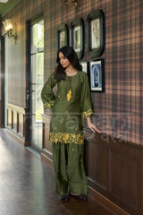 MOSS - Deep Olive Embroidered Co-ord Set