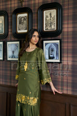 MOSS - Deep Olive Embroidered Co-ord Set