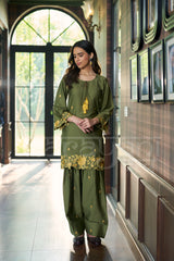 MOSS - Deep Olive Embroidered Co-ord Set