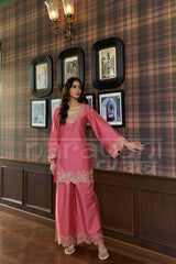 ROSÉ - Blush Pink Embroidered Co-ord Set