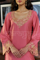ROSÉ - Blush Pink Embroidered Co-ord Set