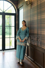 COVE- Seafoam Teal embroidered co-ord set