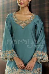 COVE- Seafoam Teal embroidered co-ord set