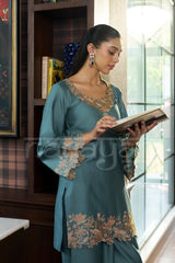 COVE- Seafoam Teal embroidered co-ord set