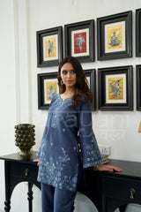 SAPPHIRE - Dusty Blue Embroidered Co-ord Set