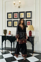 ONYX - Jet Black embroidered co-ord set