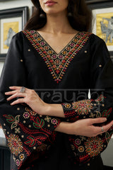 ONYX - Jet Black embroidered co-ord set