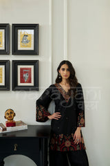 ONYX - Jet Black embroidered co-ord set