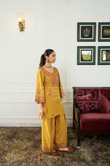 MARIGOLD - Antique Mustard Embroidered Co-ord Set