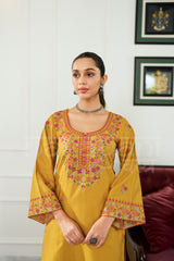 MARIGOLD - Antique Mustard Embroidered Co-ord Set