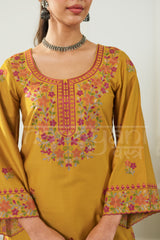 MARIGOLD - Antique Mustard Embroidered Co-ord Set