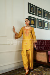 MARIGOLD - Antique Mustard Embroidered Co-ord Set