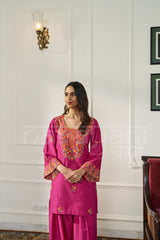 FLAMINGO - Fuchsia Pink Embroidered Co-ord Set