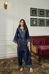 FERN - Midnight Navy Embroidered Co-ord Set