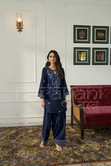 FERN - Midnight Navy Embroidered Co-ord Set
