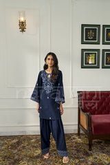 FERN - Midnight Navy Embroidered Co-ord Set