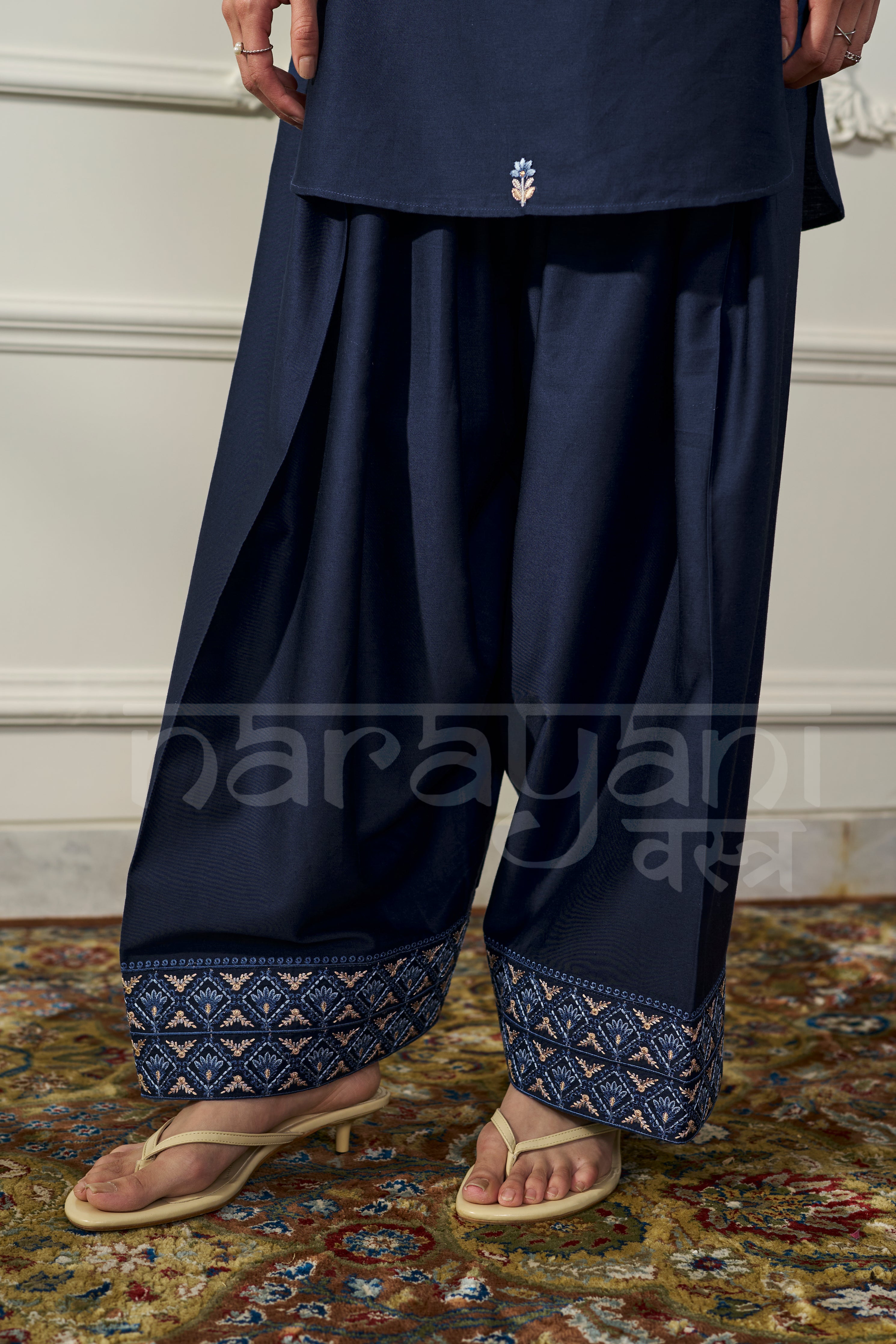 FERN - Midnight Navy Embroidered Co-ord Set