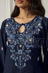 FERN - Midnight Navy Embroidered Co-ord Set