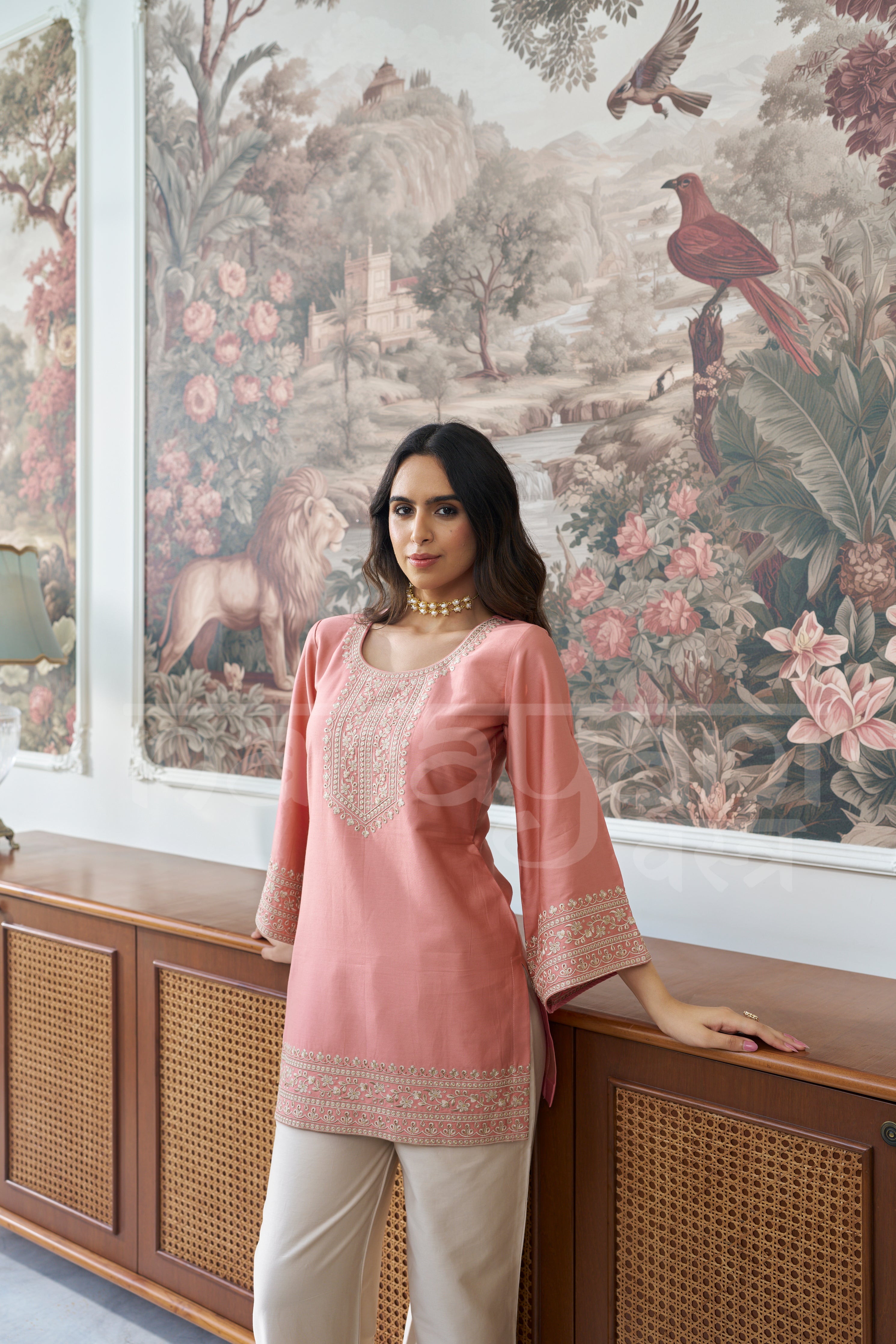 SORBET - Soft Pink embroidered co-ord set