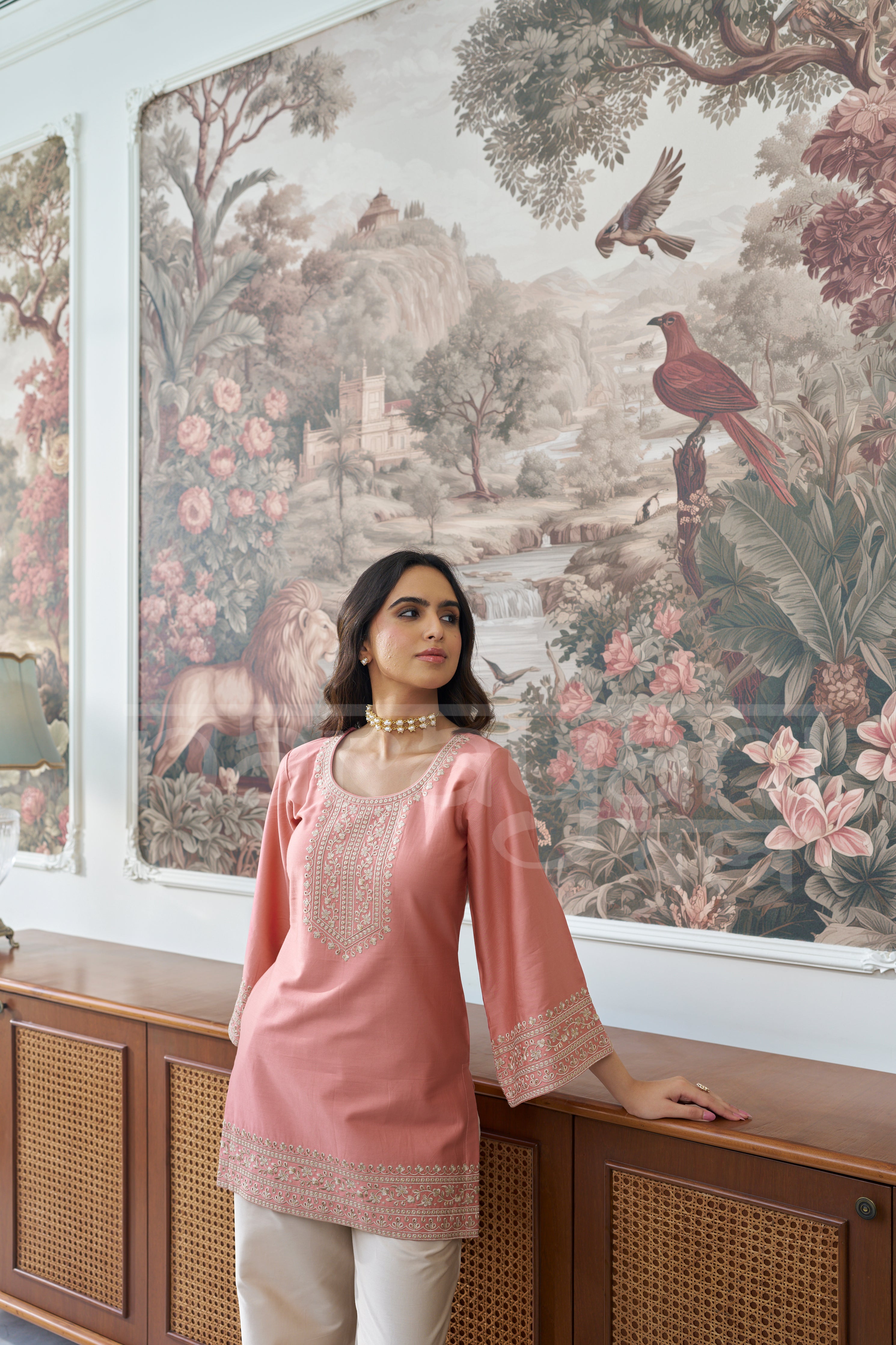 SORBET - Soft Pink embroidered co-ord set