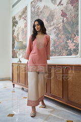 SORBET - Soft Pink embroidered co-ord set