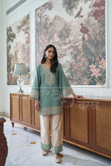 OASIS- Sage Green embroidered co-ord set