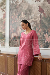 PEONY - Rosewood Pink Embroidered Co-ord Set