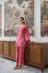 PEONY - Rosewood Pink Embroidered Co-ord Set