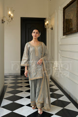ALBELI - Sage Blue Farshi Salwar Suit Set