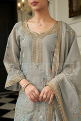 ALBELI - Sage Blue Farshi Salwar Suit Set