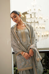 ALBELI - Sage Blue Farshi Salwar Suit Set