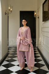 RANGRELI - Mauve Blush Farshi Salwar Suit Set