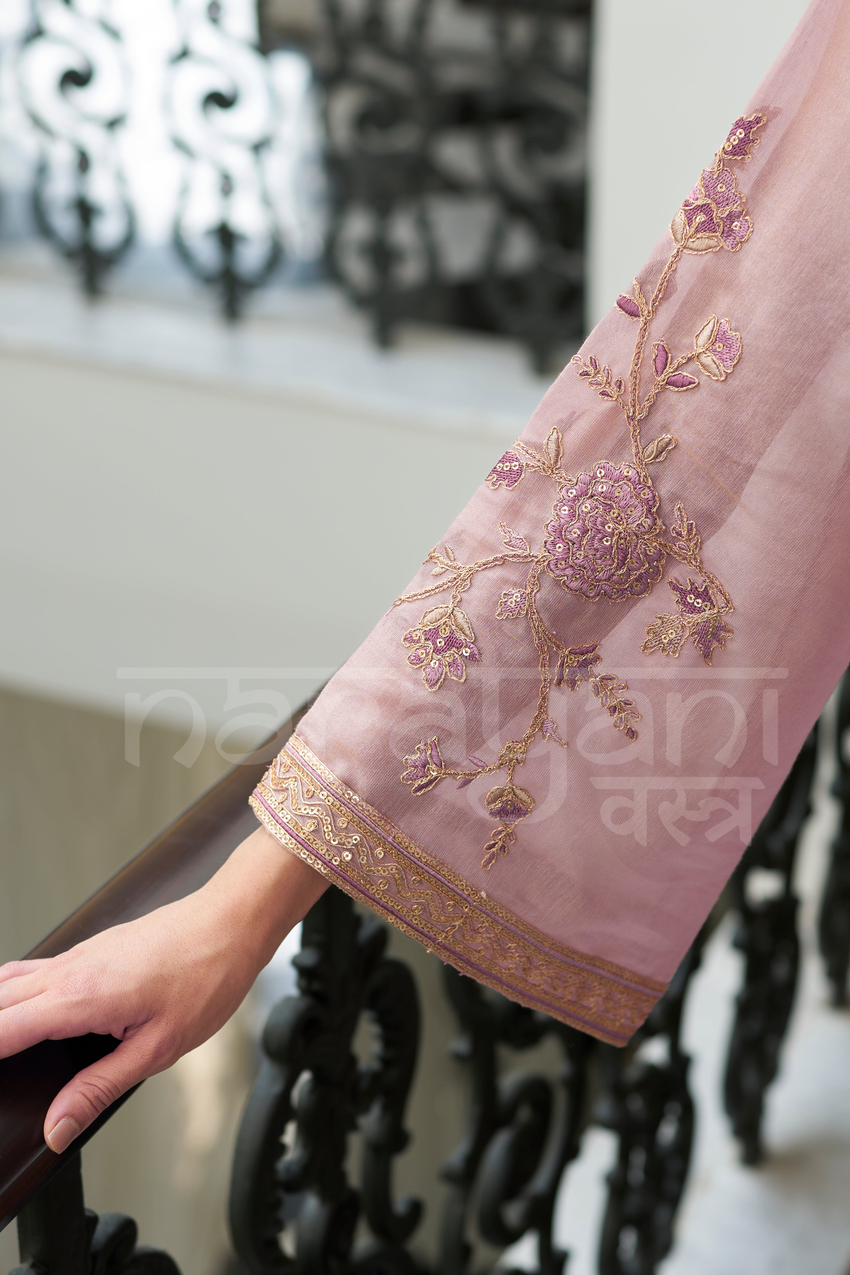 RANGRELI - Mauve Blush Farshi Salwar Suit Set
