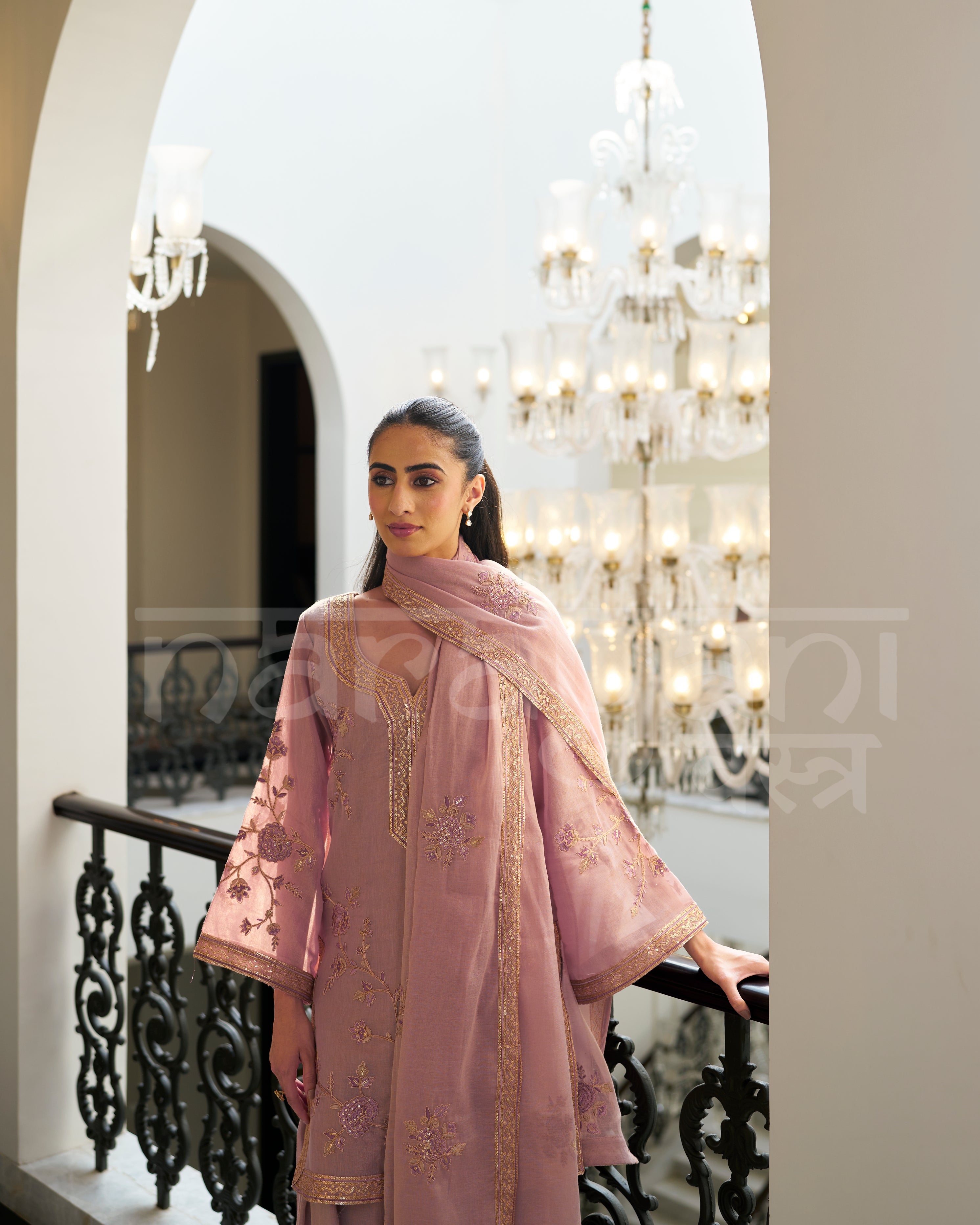 RANGRELI - Mauve Blush Farshi Salwar Suit Set
