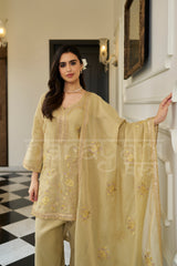 NAKHREELI - Champagne Yellow Farshi Salwar Suit Set