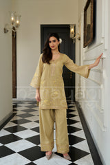 NAKHREELI - Champagne Yellow Farshi Salwar Suit Set
