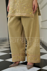 NAKHREELI - Champagne Yellow Farshi Salwar Suit Set