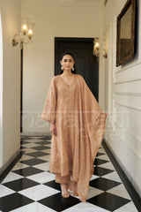 SHOKH - Antique Orange A-line Anarkali Suit Set