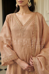 SHOKH - Antique Orange A-line Anarkali Suit Set