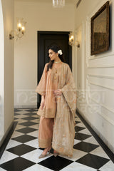 SOHNI - Antique Orange Choga with Frashi Salwar Set
