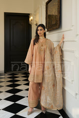 SOHNI - Antique Orange Choga with Frashi Salwar Set