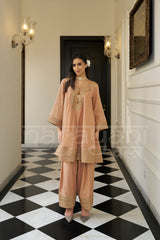 SOHNI - Antique Orange Choga with Frashi Salwar Set