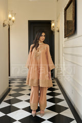 SOHNI - Antique Orange Choga with Frashi Salwar Set