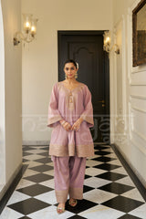 BAWARI - Mauve Blush Choga with Frashi Salwar Set