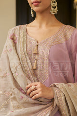 BAWARI - Mauve Blush Choga with Frashi Salwar Set