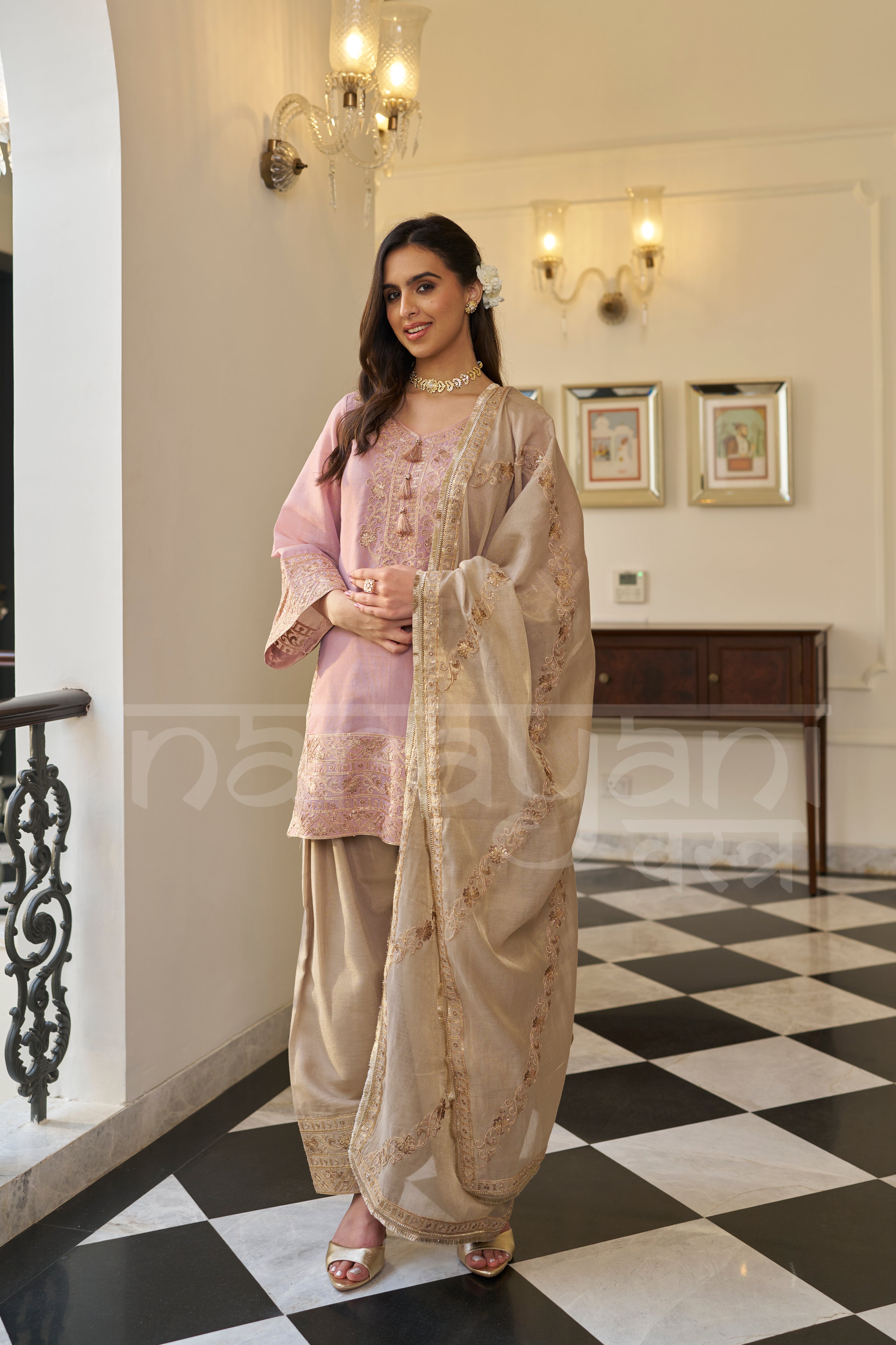 JHUMRI -Mauve Blush Farshi Salwar Suit Set