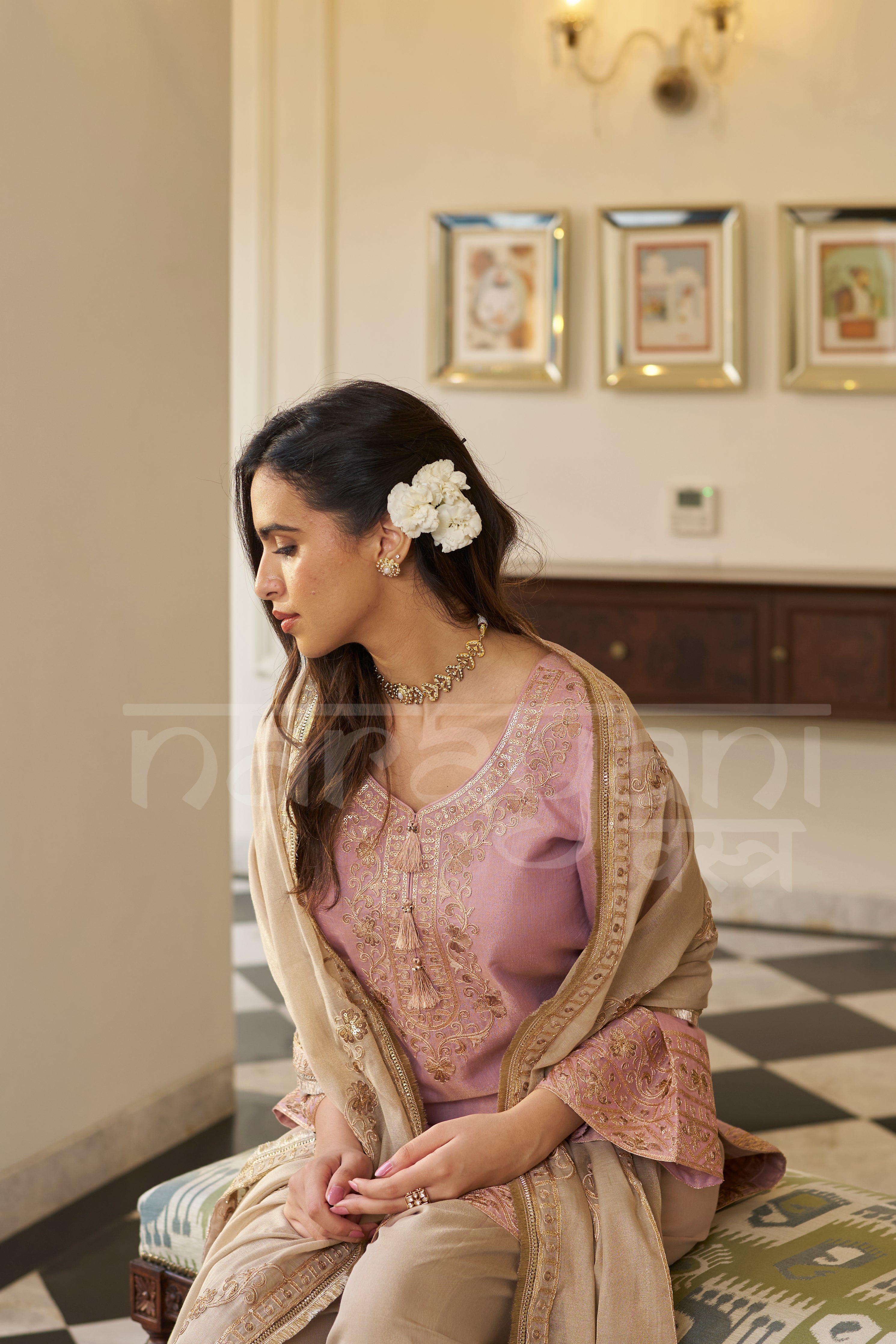 JHUMRI -Mauve Blush Farshi Salwar Suit Set